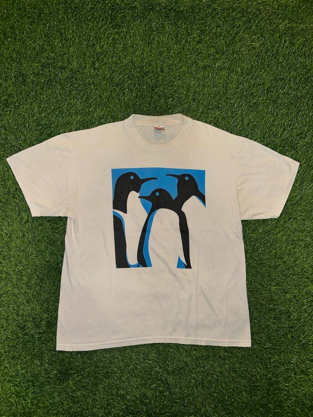 Vintage Hanes Heavyweight Penguin Graphic T-Shirt with Hoshizaki Evercheck Logo